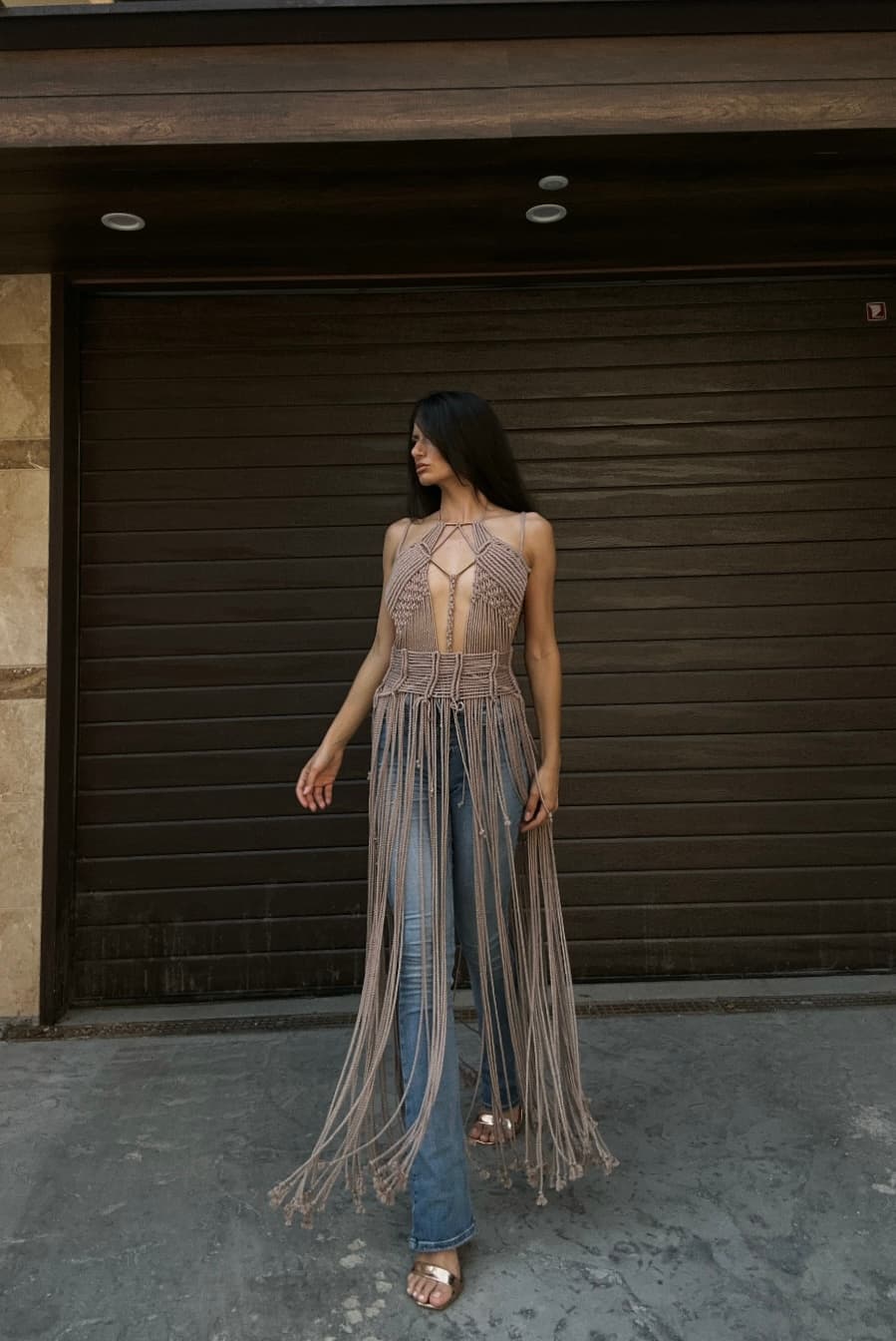 Effortless Long Boho Dress "MALIBU" handmade dress from Beach Collection
