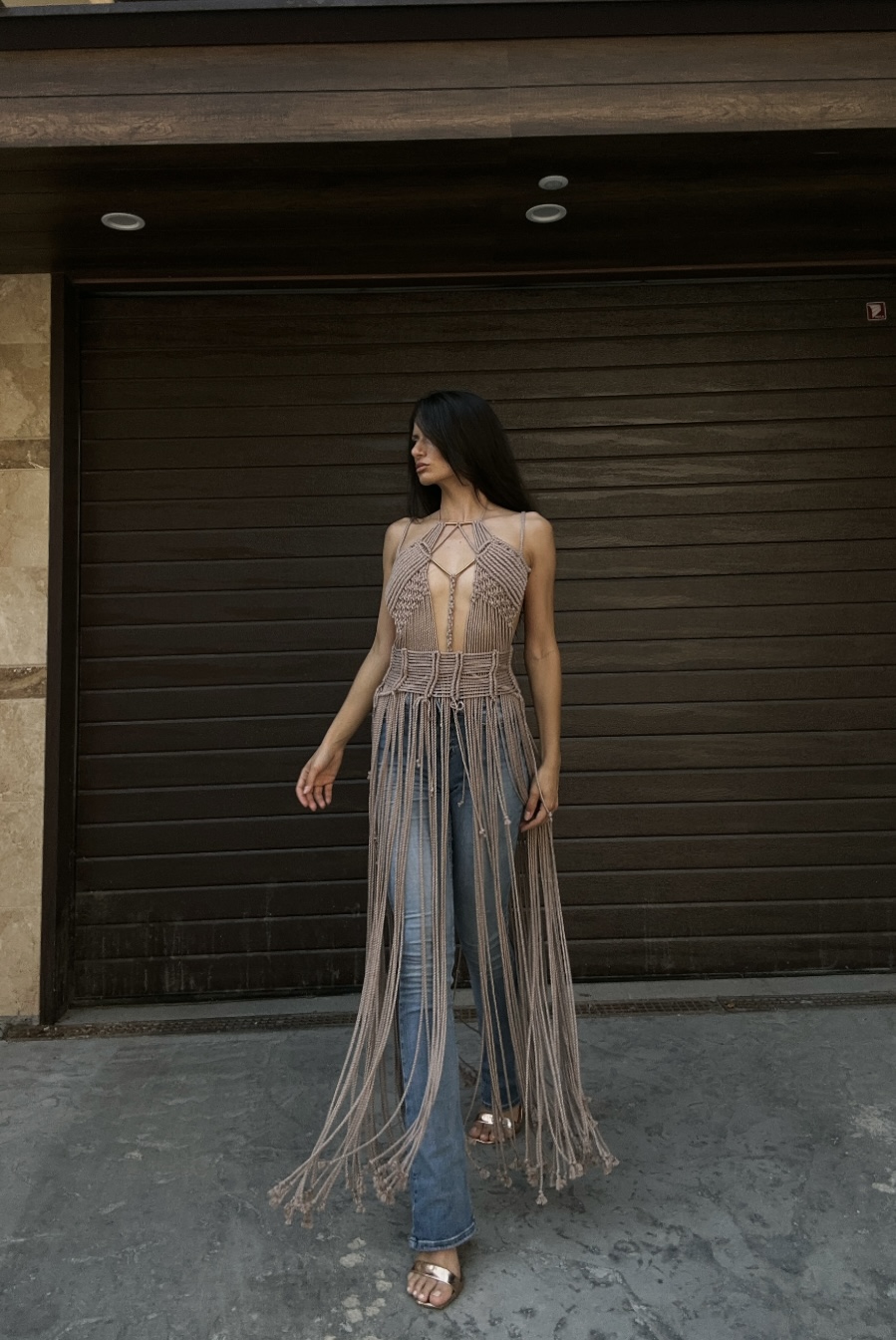Effortless Long Boho Dress "MALIBU" handmade dress from Beach Collection